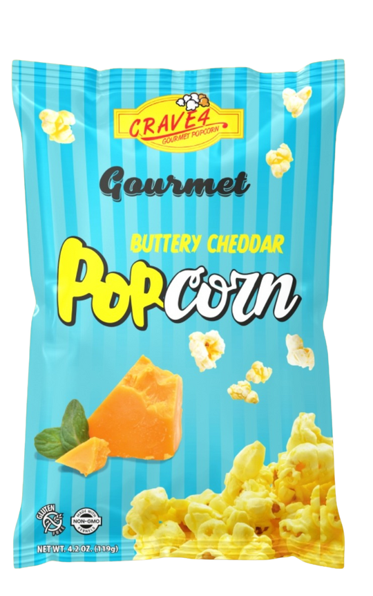 Crave4 Gourmet Popcorn Buttery Cheddar Popcorn Bag – Memphis TN – Ships Nationwide