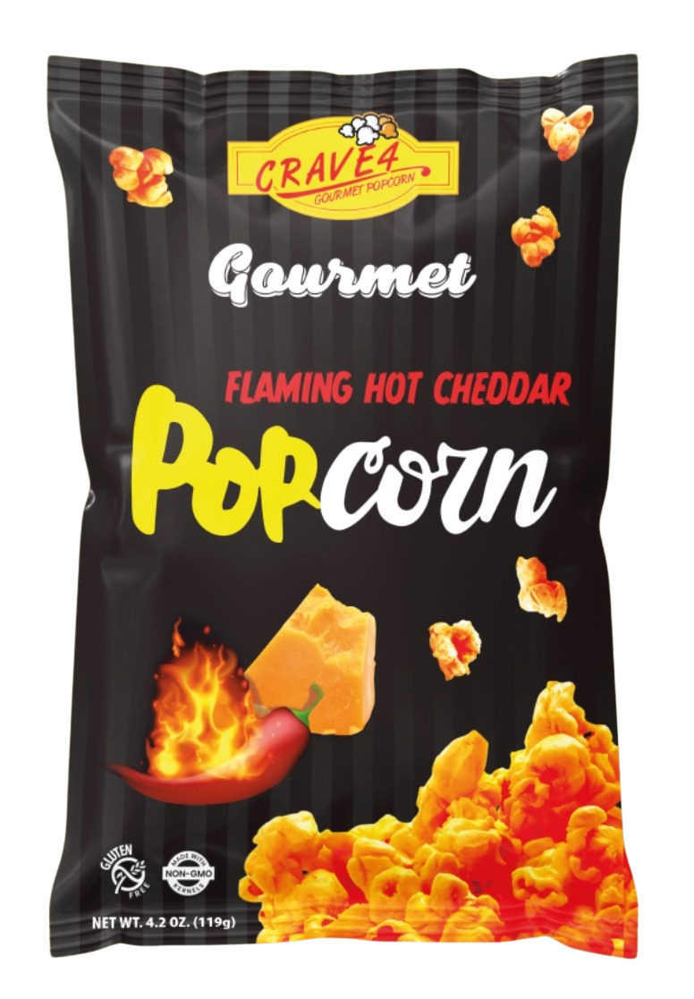 Flaming Hot Cheddar Popcorn Bag