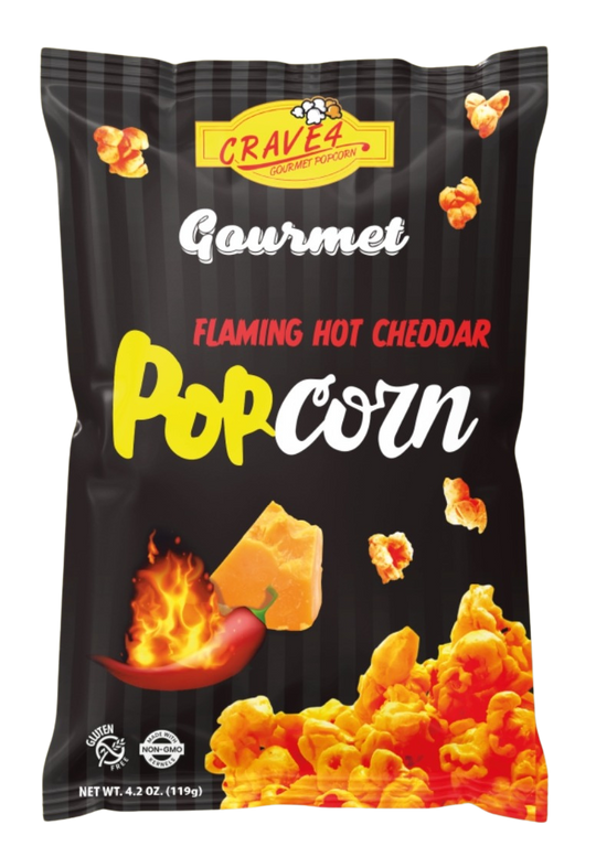 Crave4 Gourmet Popcorn Flaming Hot Cheddar Popcorn Bag – Memphis TN – Ships Nationwide